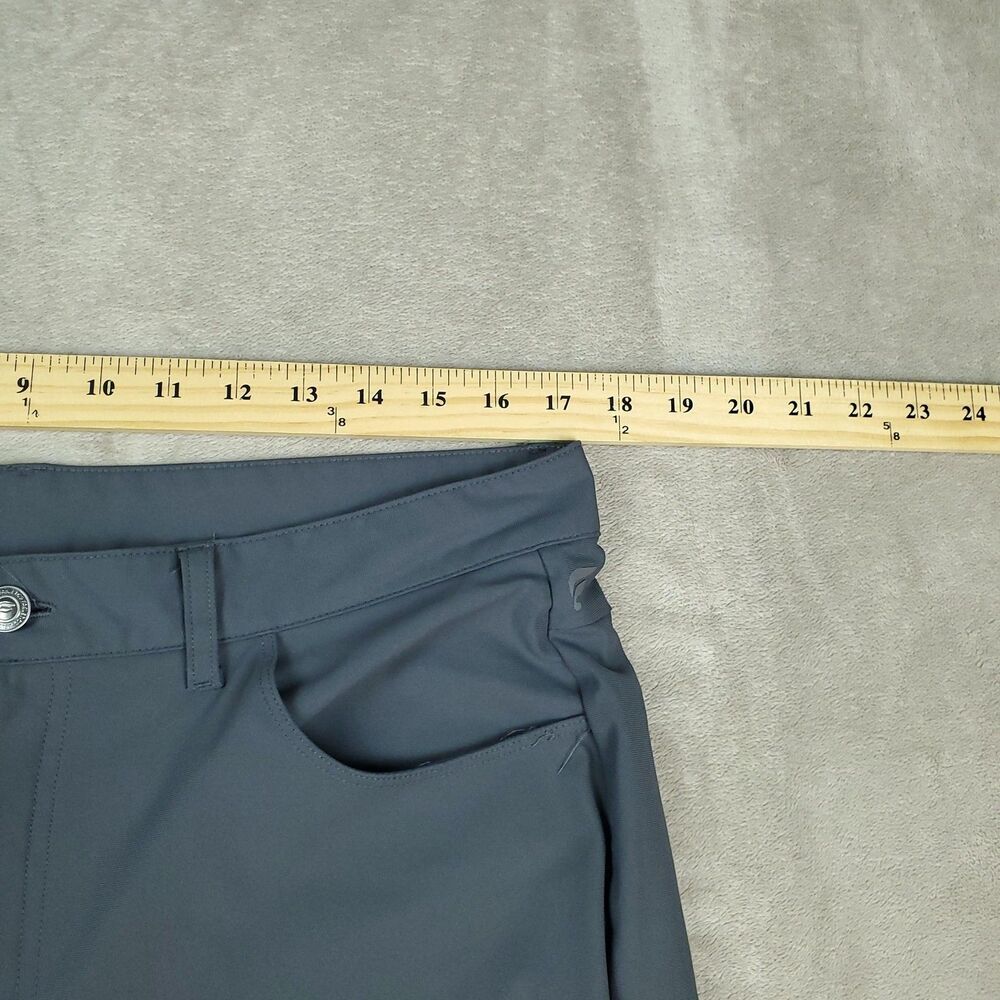Fabletics Pants Mens 34x30 Gray Slim Fit Stretch Tapered Khaki Zip Pocket Casual - Picture 2 of 13